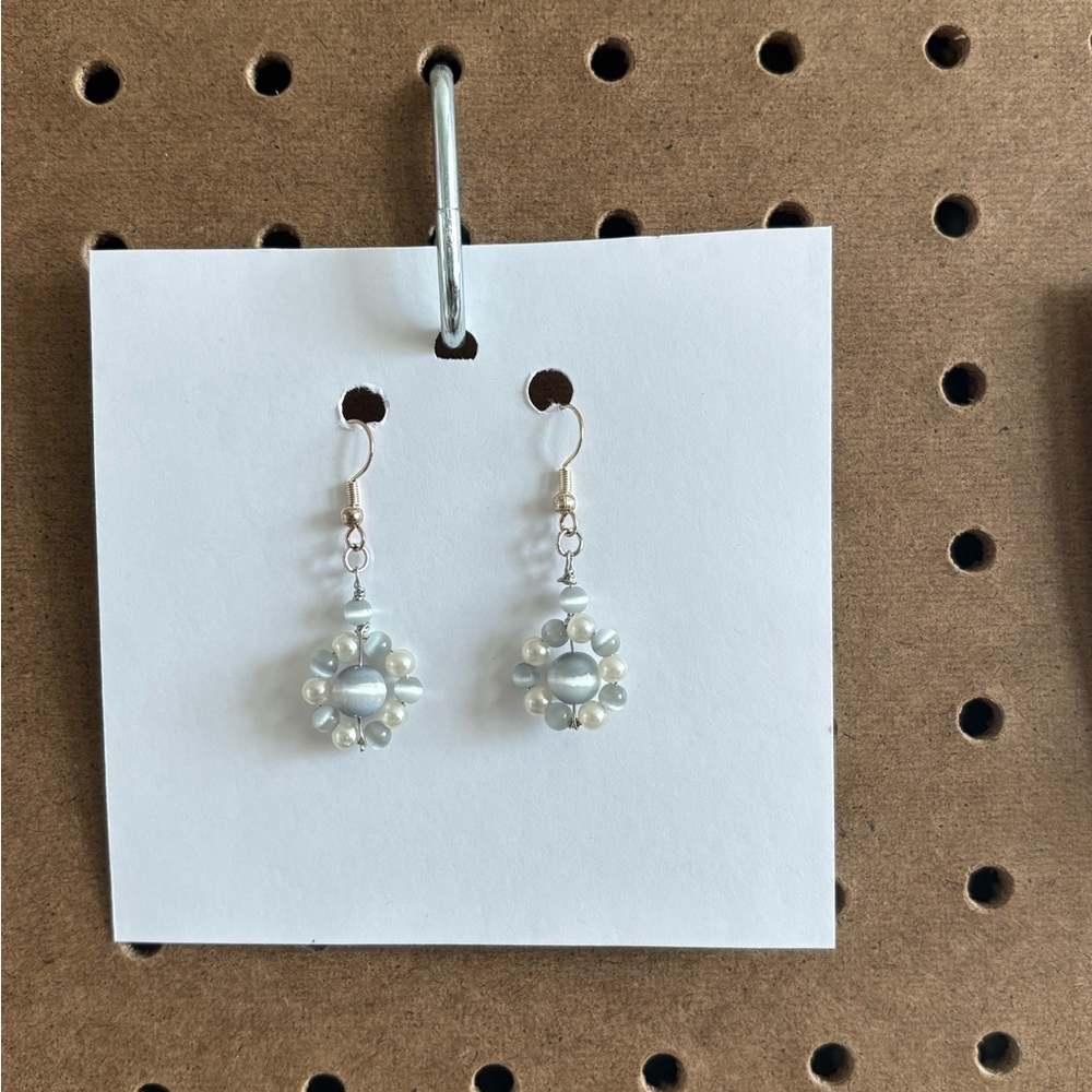 Elegant Silver Pearl Drop Earrings